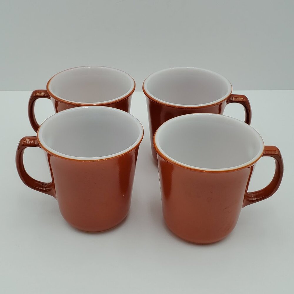 Corelle Burnt Orange Mugs Corning Rust Colored Coffee Mugs